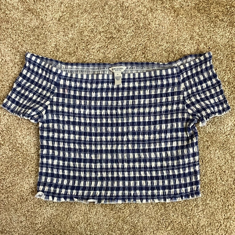 Arizona Jeans Crop Stretch Off Shoulder Top Size XL